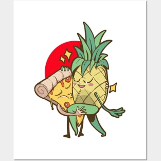 Funny Pineapple Pizza Forbidden Love Hawaiian Posters and Art